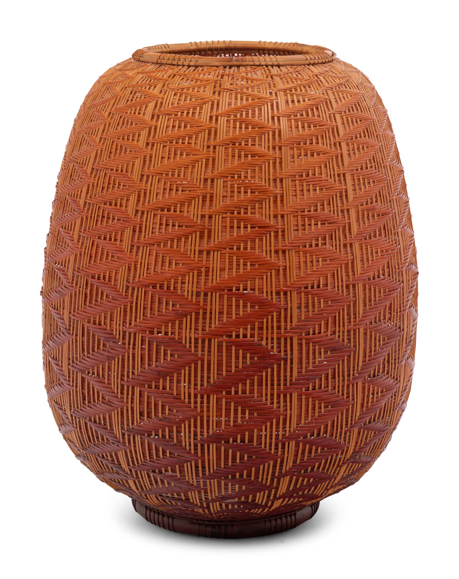A Japanese Ikebana Bamboo Flower Arranging Basket