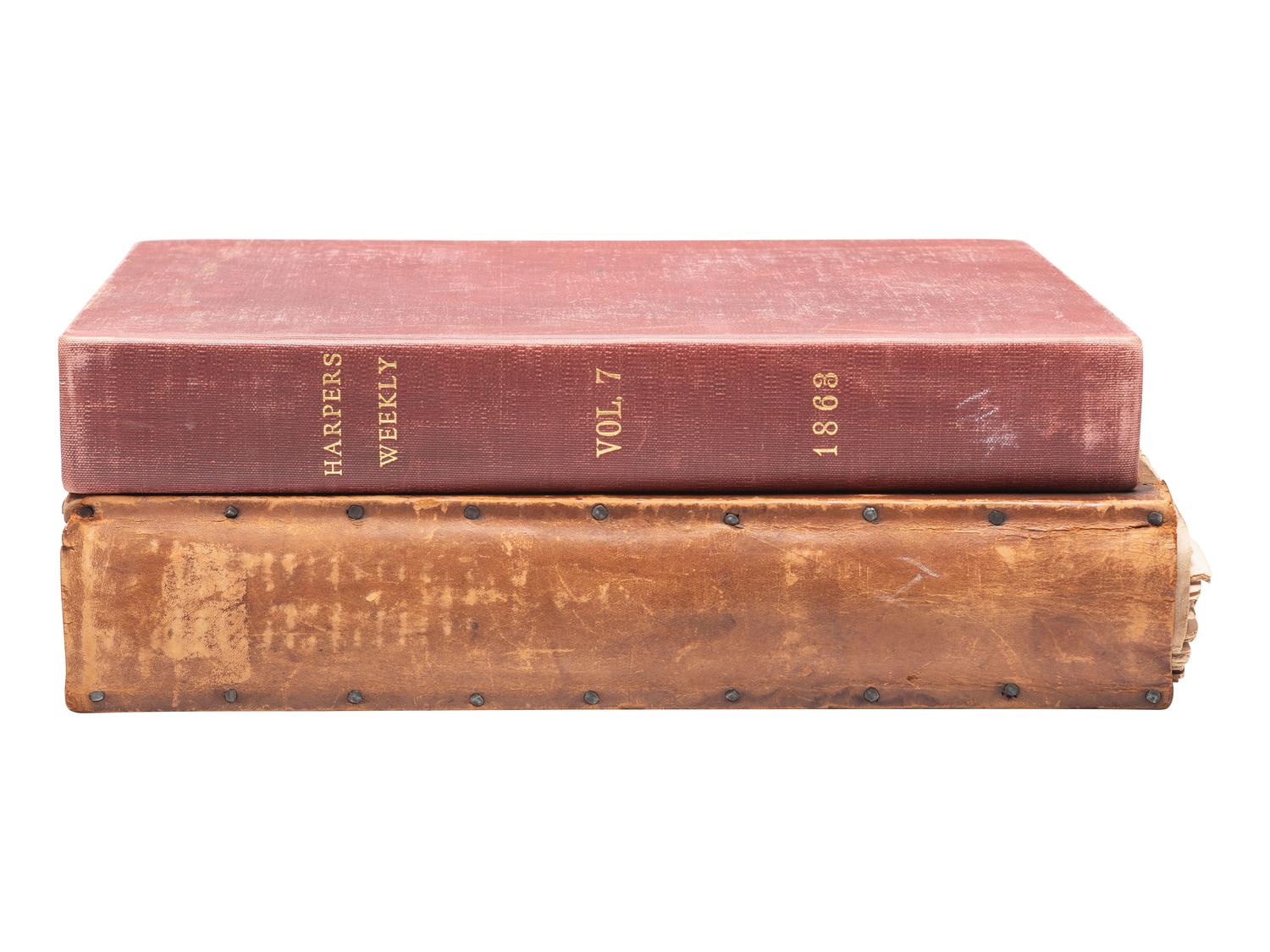[CIVIL WAR]. Harper's Weekly . Bound volumes for 1862 and 1863. New York: Harper & Brothers.
