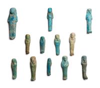 Eleven Egyptian Faience Ushabtis