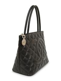 Chanel Medallion Tote and French Wallet in Quilted Black Caviar Leather, 2005 - 2011