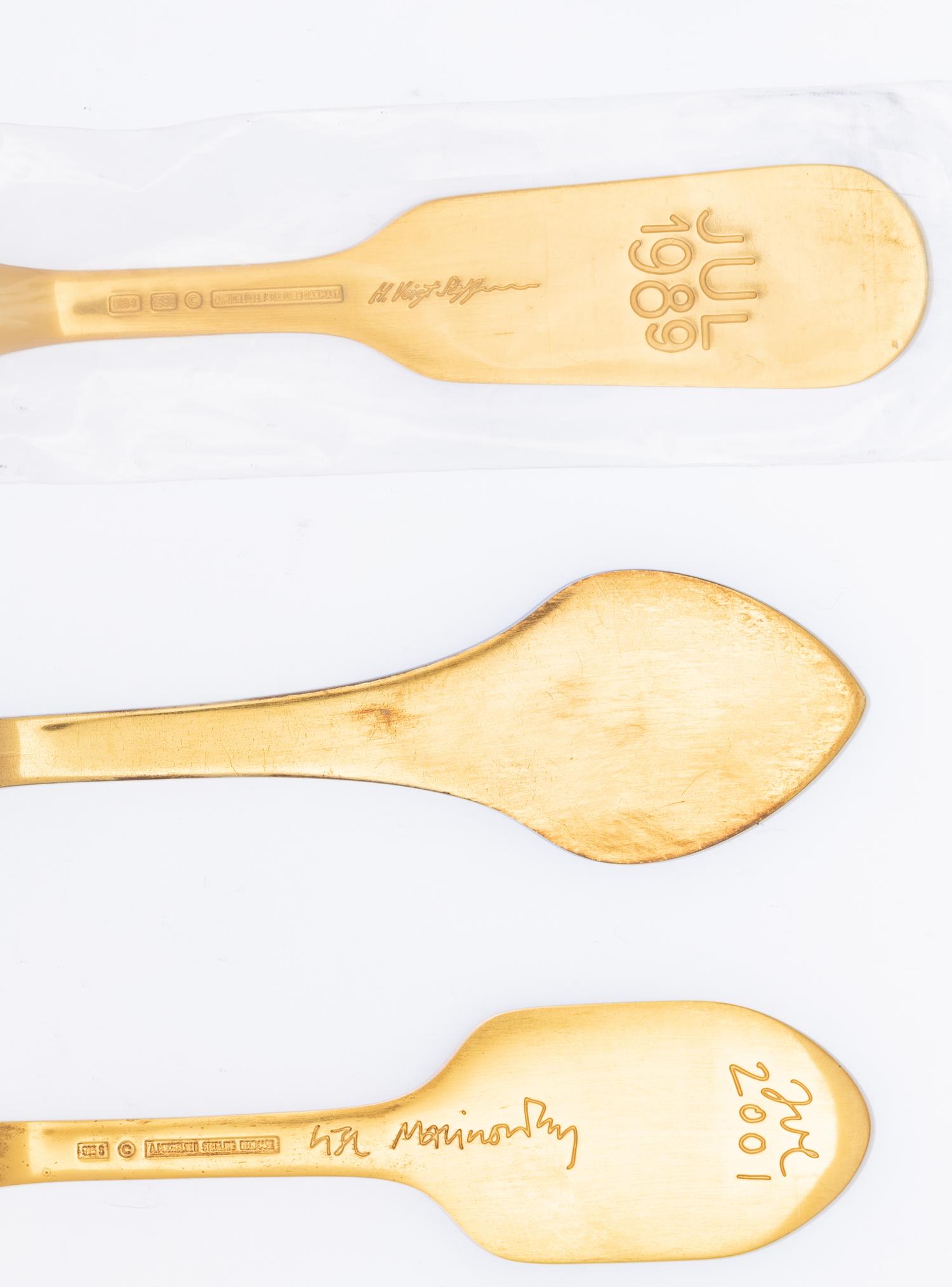 Seven Danish Silver Commemorative Flatware Articles