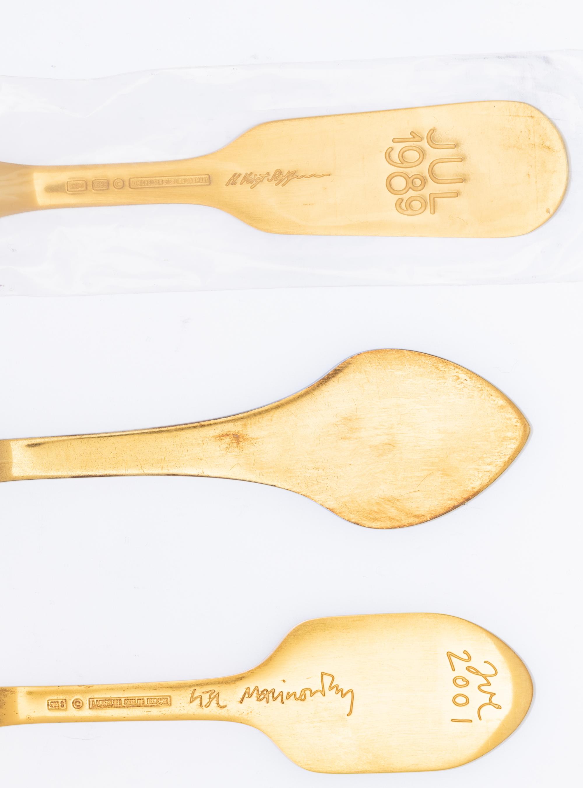 Seven Danish Silver Commemorative Flatware Articles