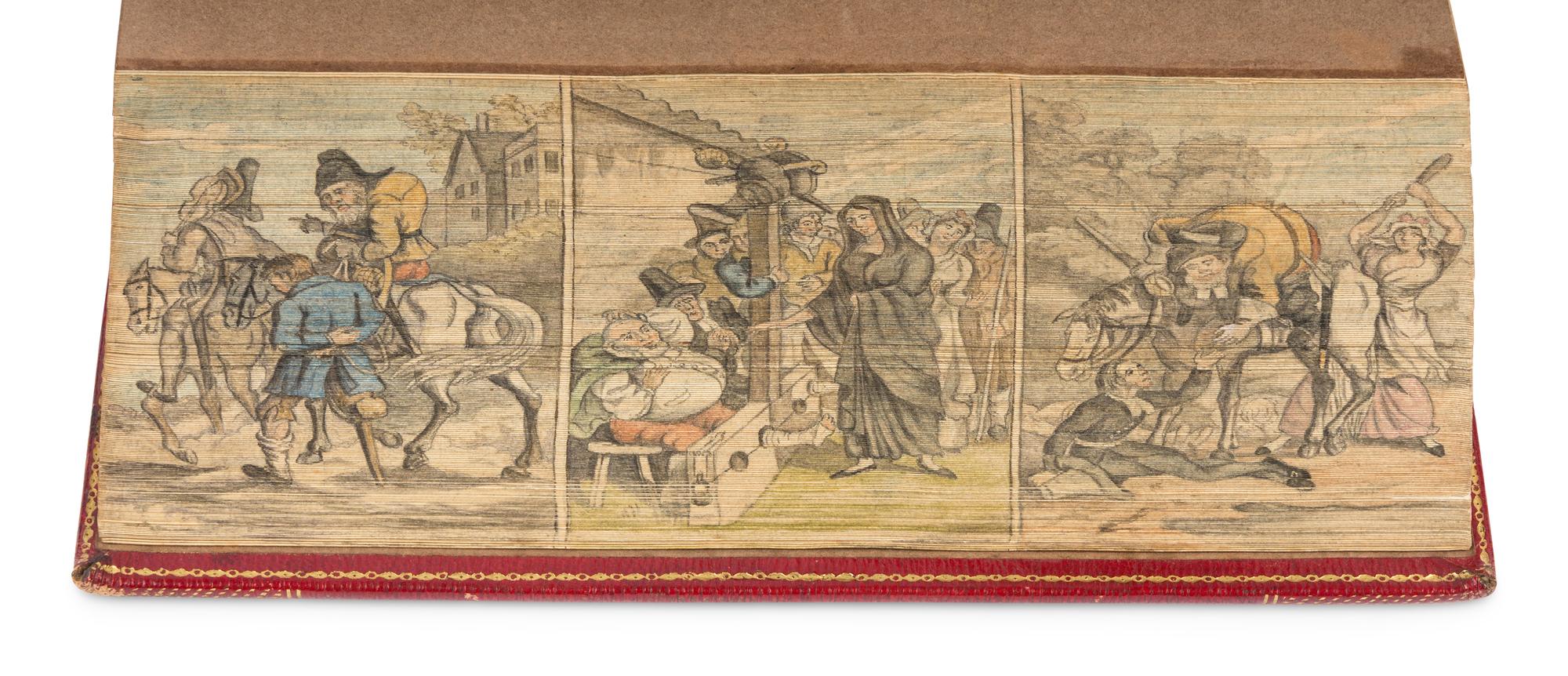 [FORE-EDGE PAINTINGS]. BUTLER, Samuel (1612-1680). Hudibras, a Poem ... With historical, Biographical, and Explanatory Notes, Selected from Grey & Other Authors. To Which are Prefixed, a Life of the Author, and a Preliminary Discourse on the Civil War . London: Akerman et al, 1822.