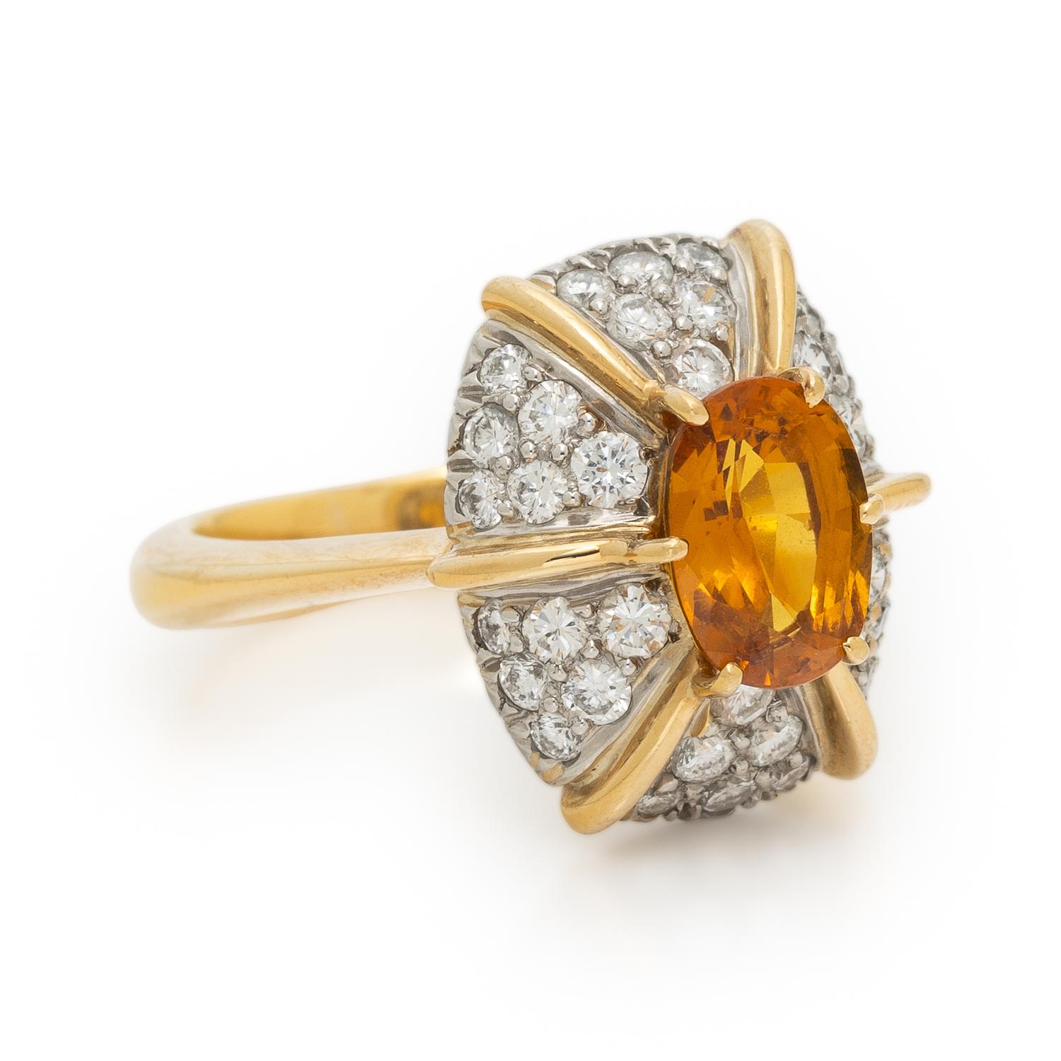 YELLOW SAPPHIRE AND DIAMOND RING