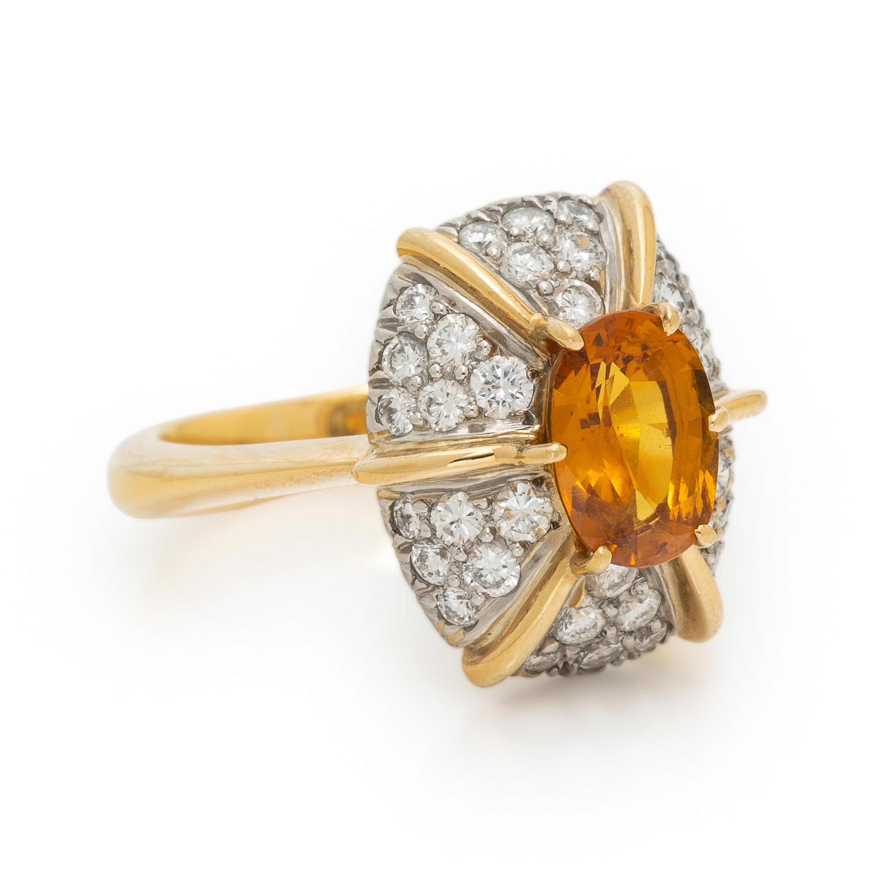 YELLOW SAPPHIRE AND DIAMOND RING