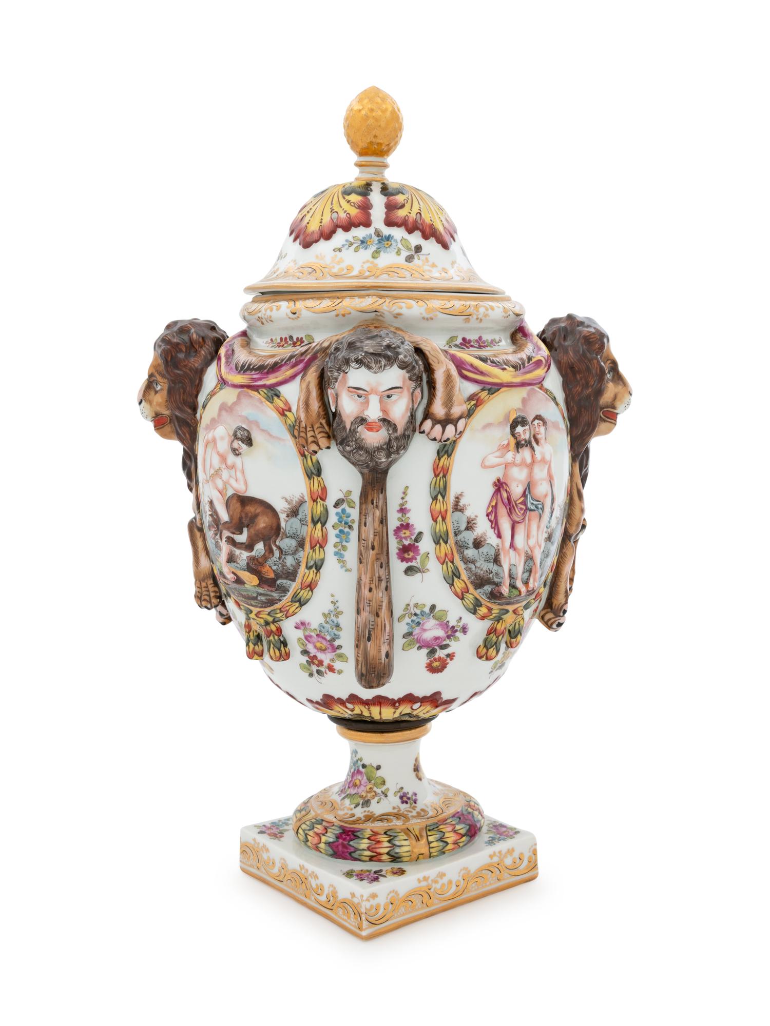 A Capodimonte Porcelain Urn