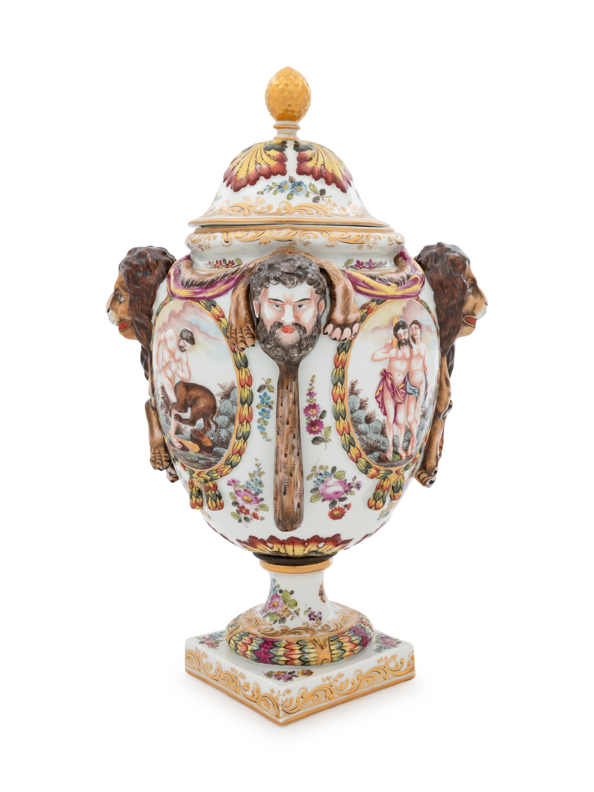 A Capodimonte Porcelain Urn
