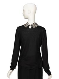 Chanel, Cashmere Shirt with Removable Metal Mesh Scarf
