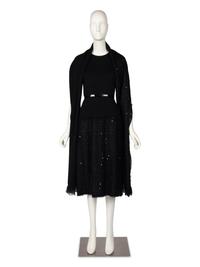 Chanel Black Sequined Dress, Belt, and Scarf, Autumn 2004