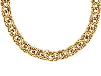 YELLOW GOLD DOUBLE LINK CHAIN NECKLACE