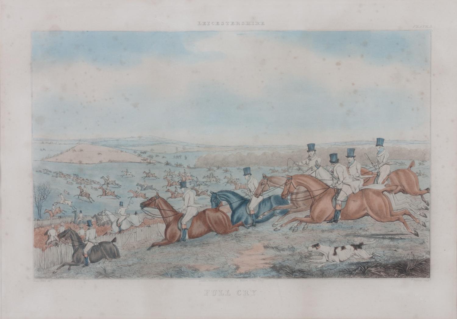 After Henry Alken, (British, 1785-1851), Full Cry, Getting Away, The Death and The Meeting, (four works from the Leicestershire series)