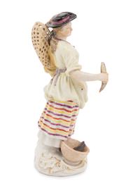 A Meissen Porcelain Figure of a Fisherwoman