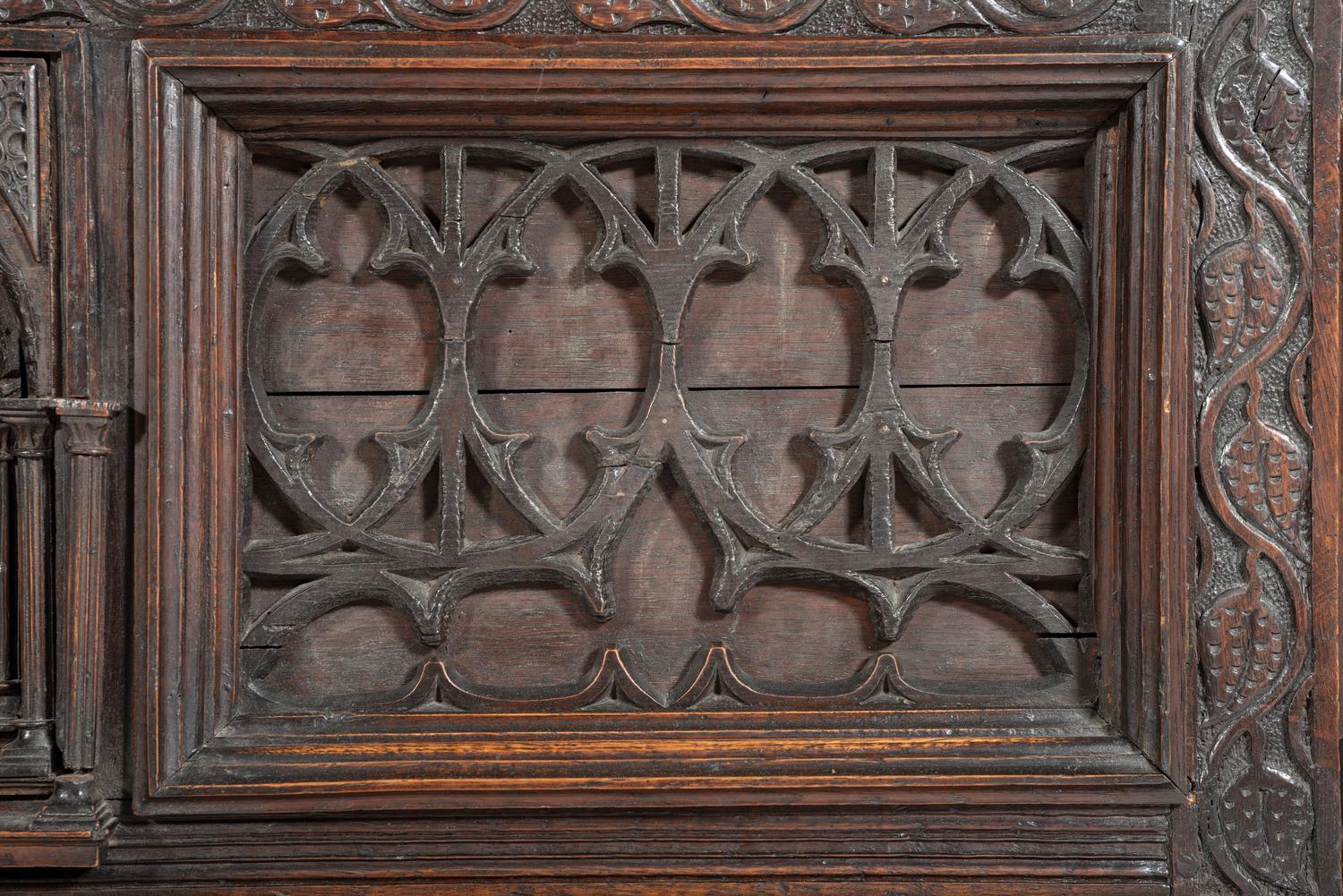 An English Gothic Revival Oak Court Cupboard