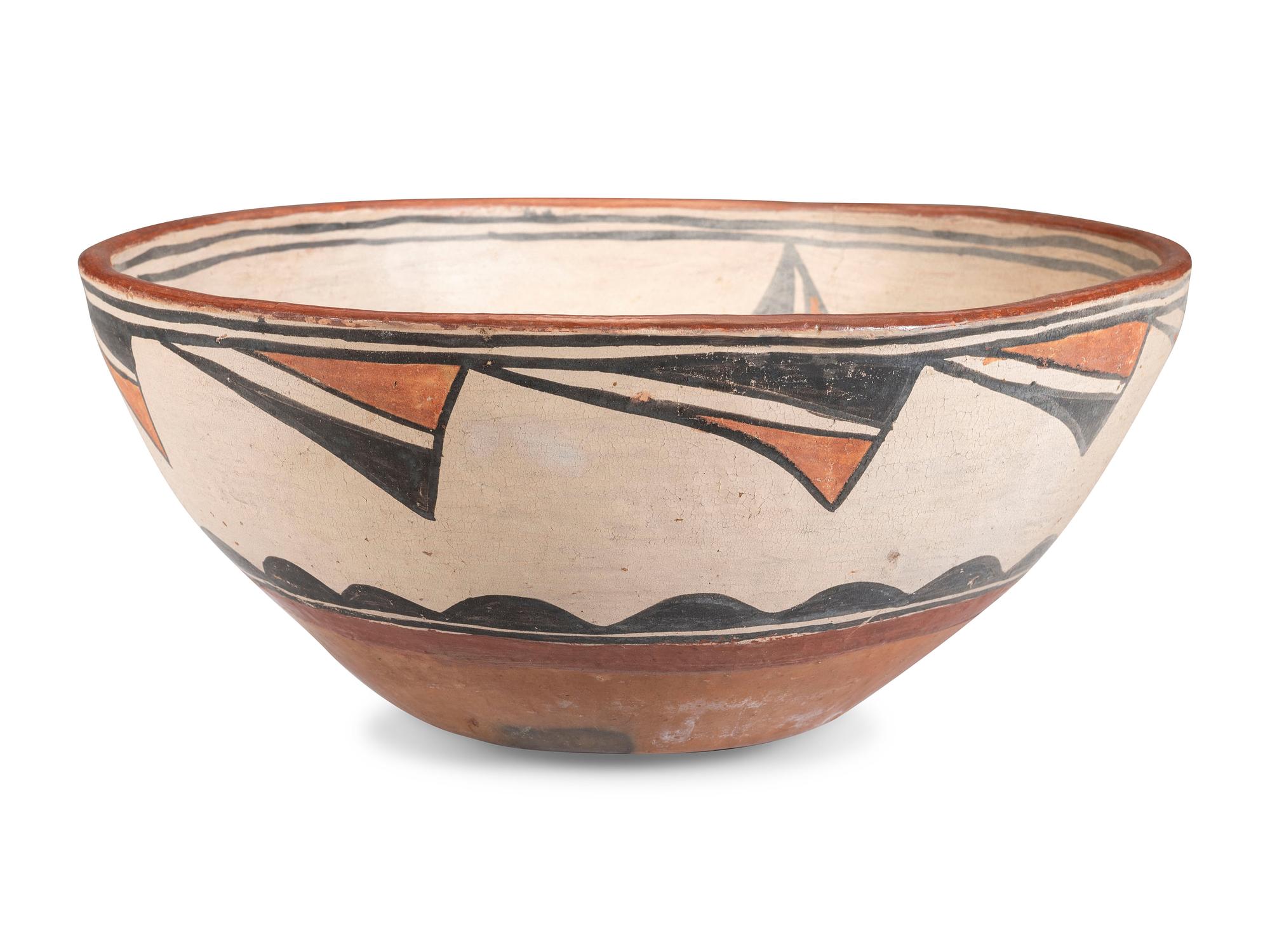 San Ildefonso Polychrome Pottery Bowl