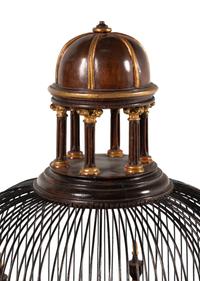 A Continental Mahogany and Parcel Gilt Birdcage