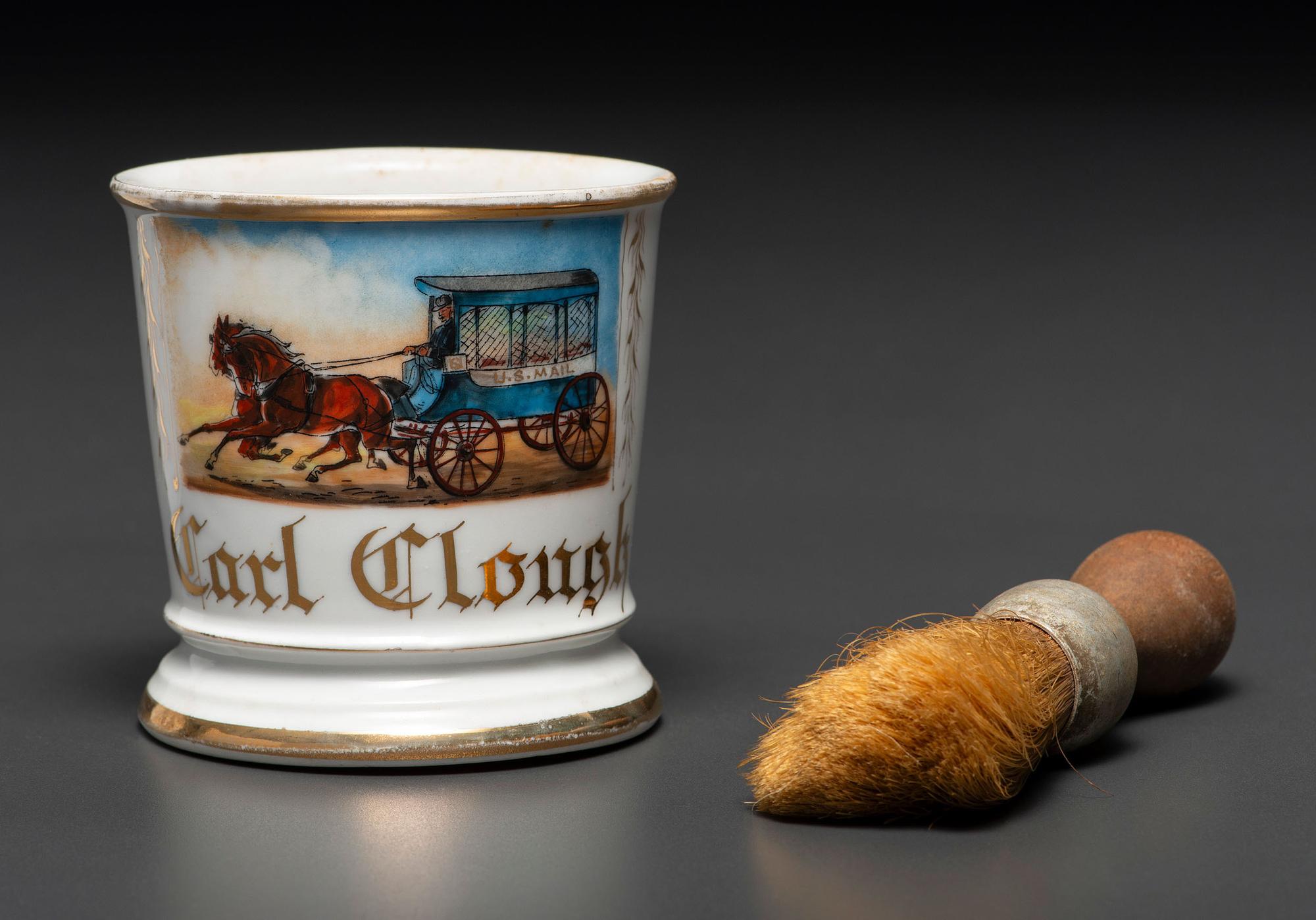 A Mailman's Porcelain Occupational Shaving Mug