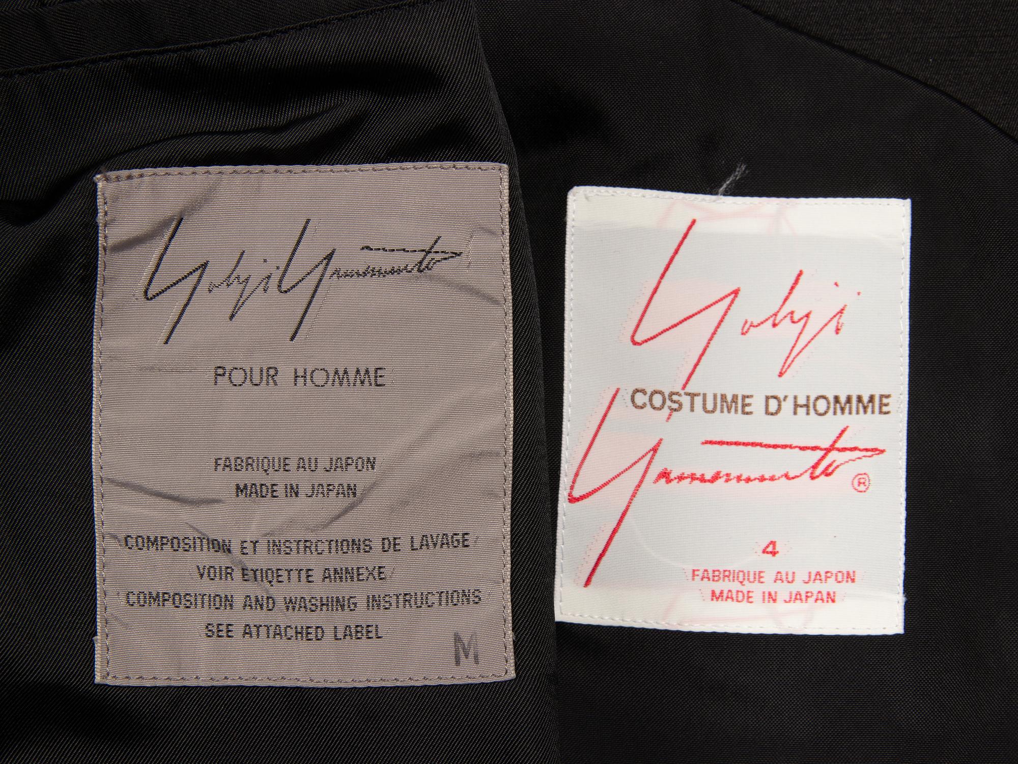 Yohji Yamamoto, Two Black Tailored Jackets