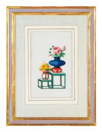 Twelve Chinese Export Painted Pith Paper Scholarly Scenes