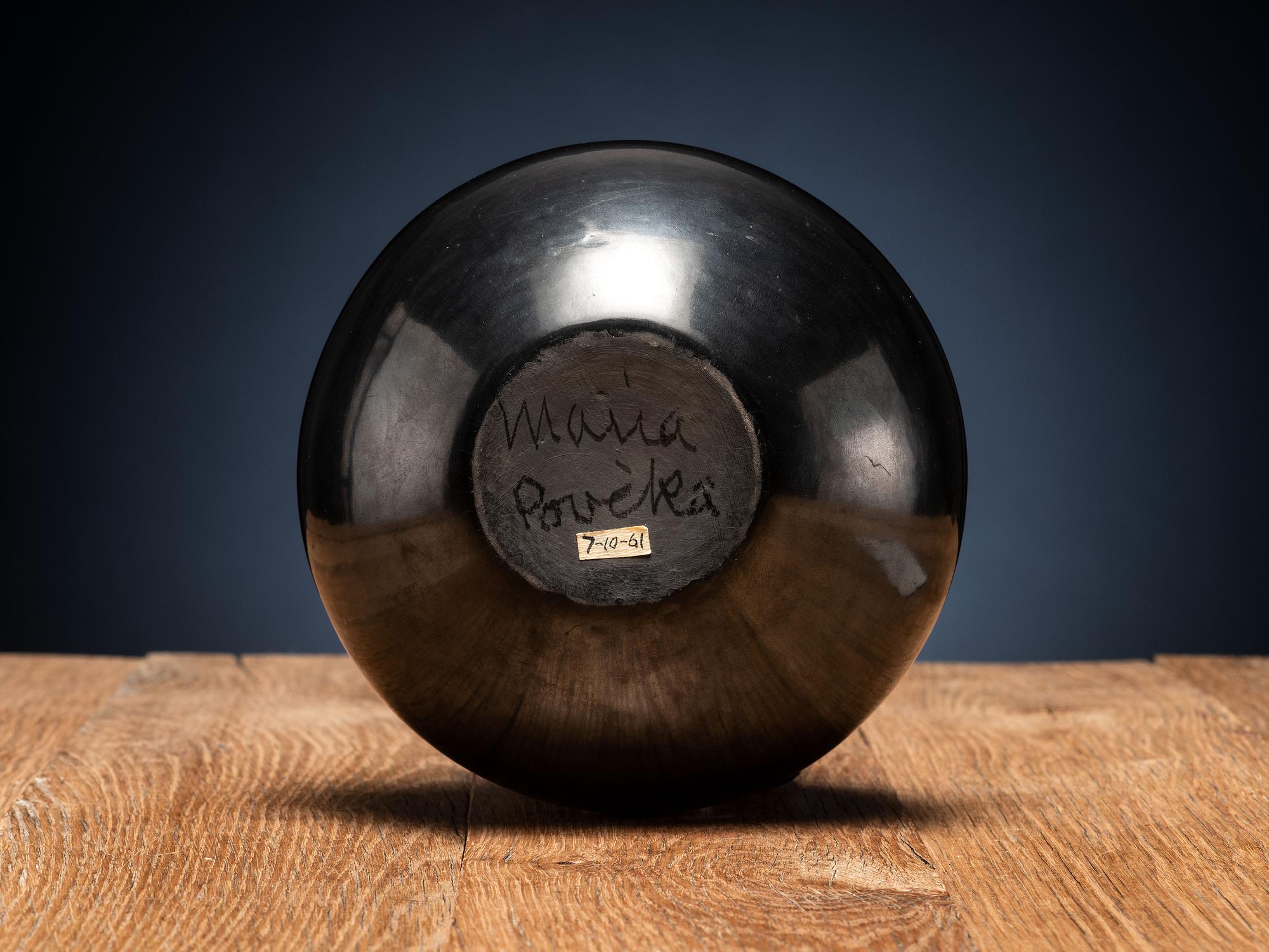 Blackware Pottery Bowl, with High Polish