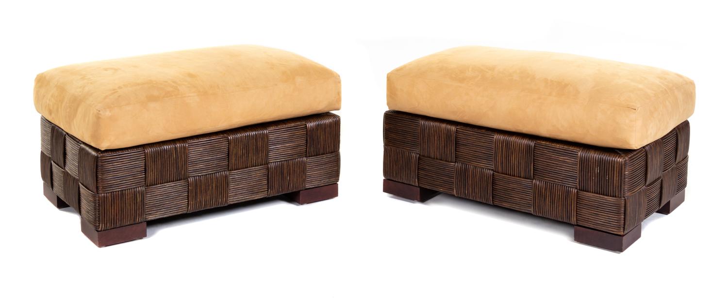 Pair of Block Island Lounge Chairs with Ottomans Donghia, Late 20th Century