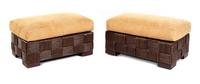 Pair of Block Island Lounge Chairs with Ottomans Donghia, Late 20th Century