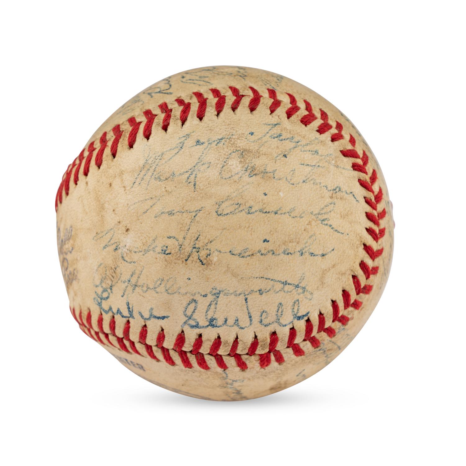 A 1943 St. Louis Browns Team Signed Autograph Baseball