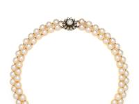 CULTURED PEARL AND DIAMOND NECKLACE
