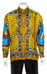 A Gianni Versace Silk Atelier Print Shirt, Size 50.