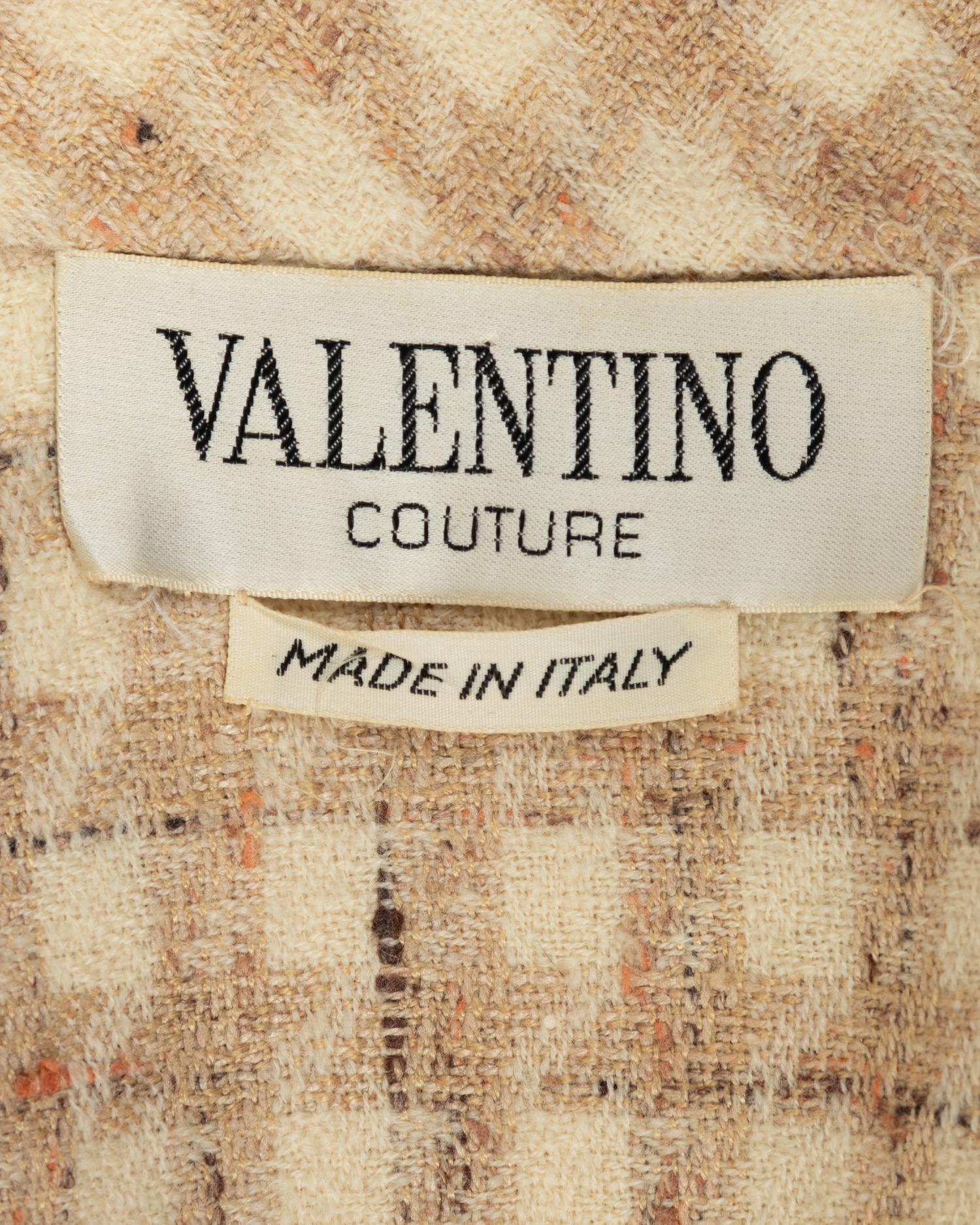 Valentino Couture Wool Tweed Jacket with Crepe Skirt, 1970s