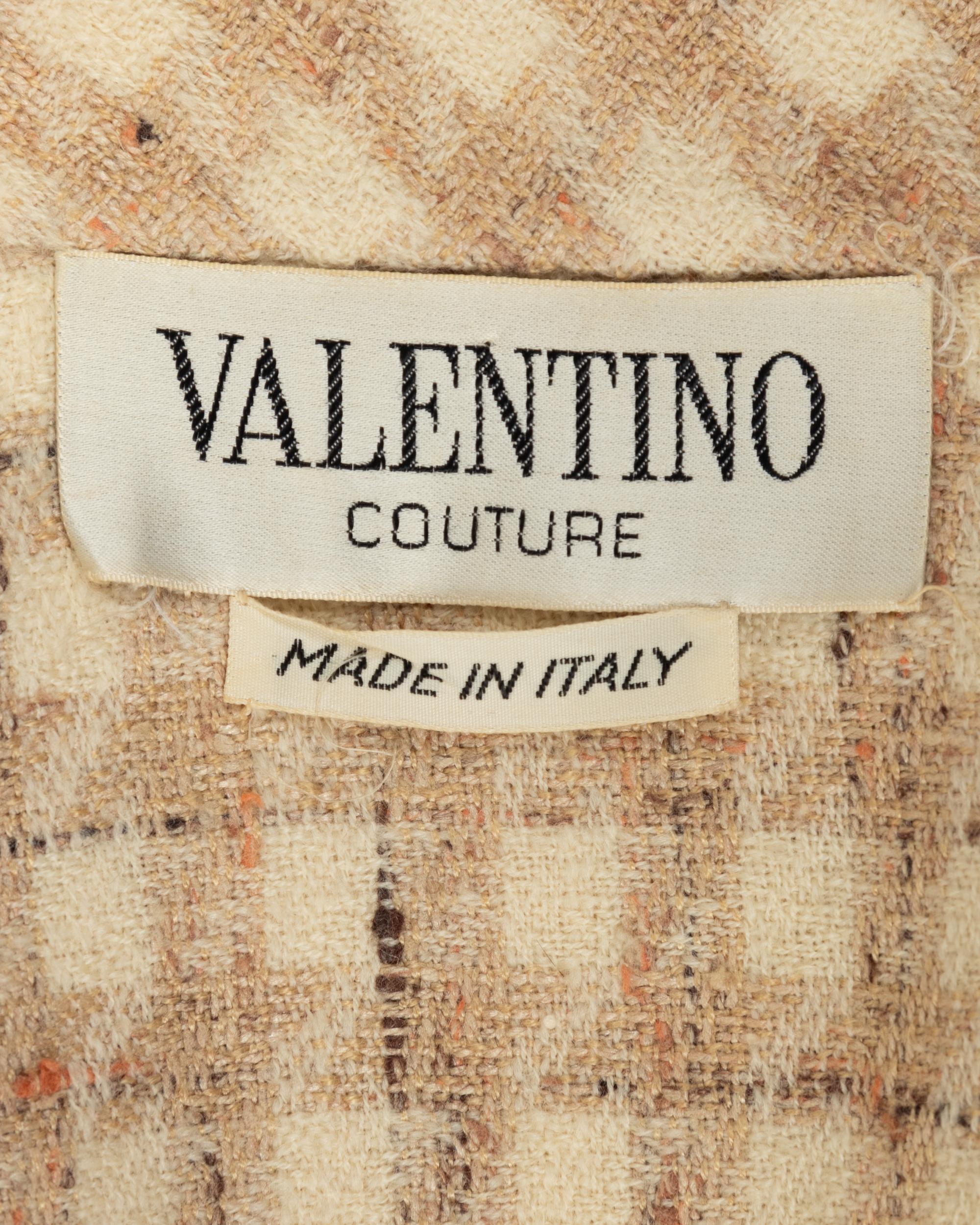 Valentino Couture Wool Tweed Jacket with Crepe Skirt, 1970s