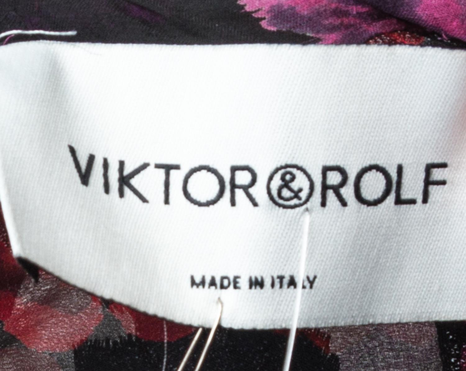 A Viktor & Rolf Multicolor Silk Floral Dress, Size 40.