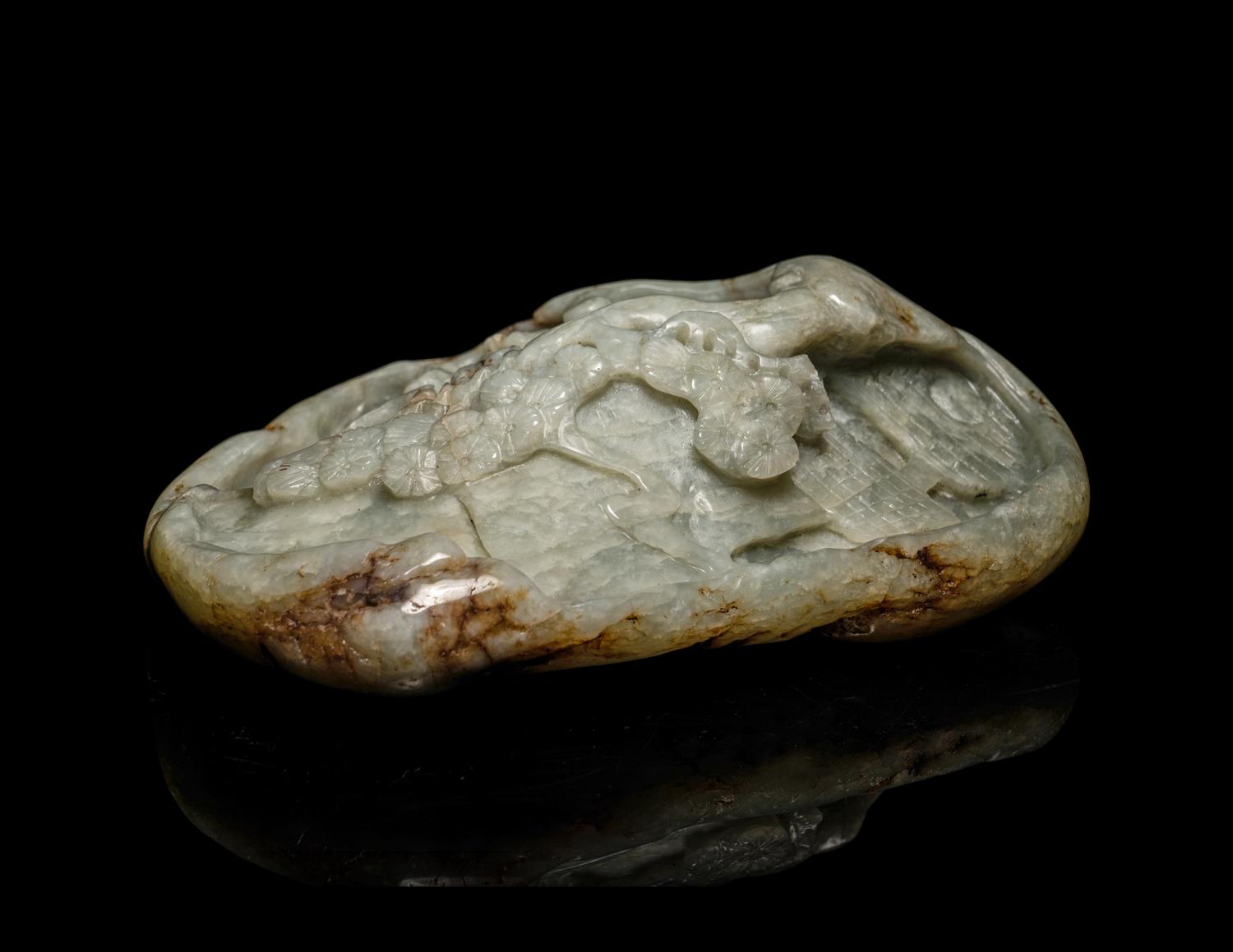 A Chinese Celadon Jade 'Landscape' Mountain