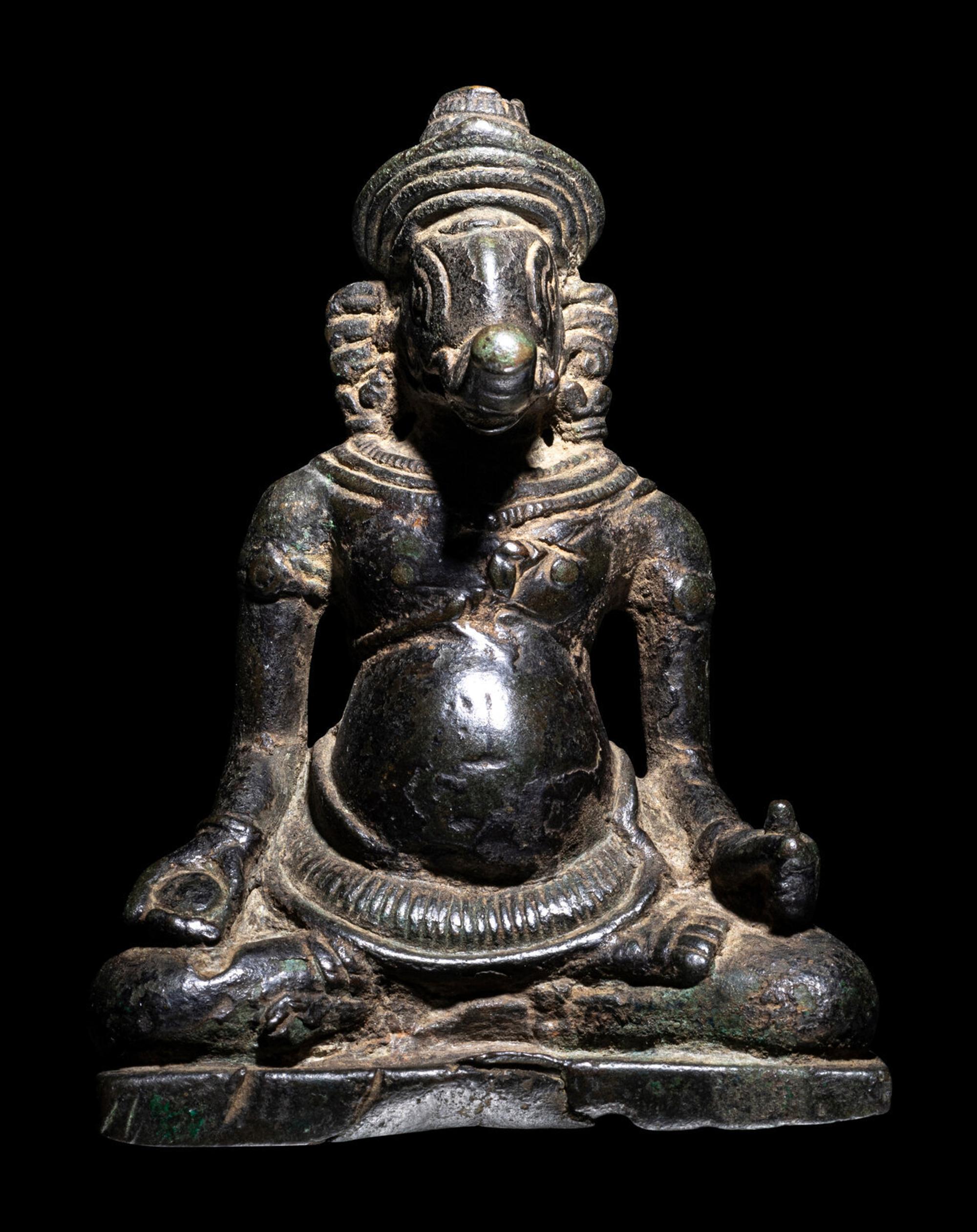 Two Khmer Bronze Figures of Ganesha