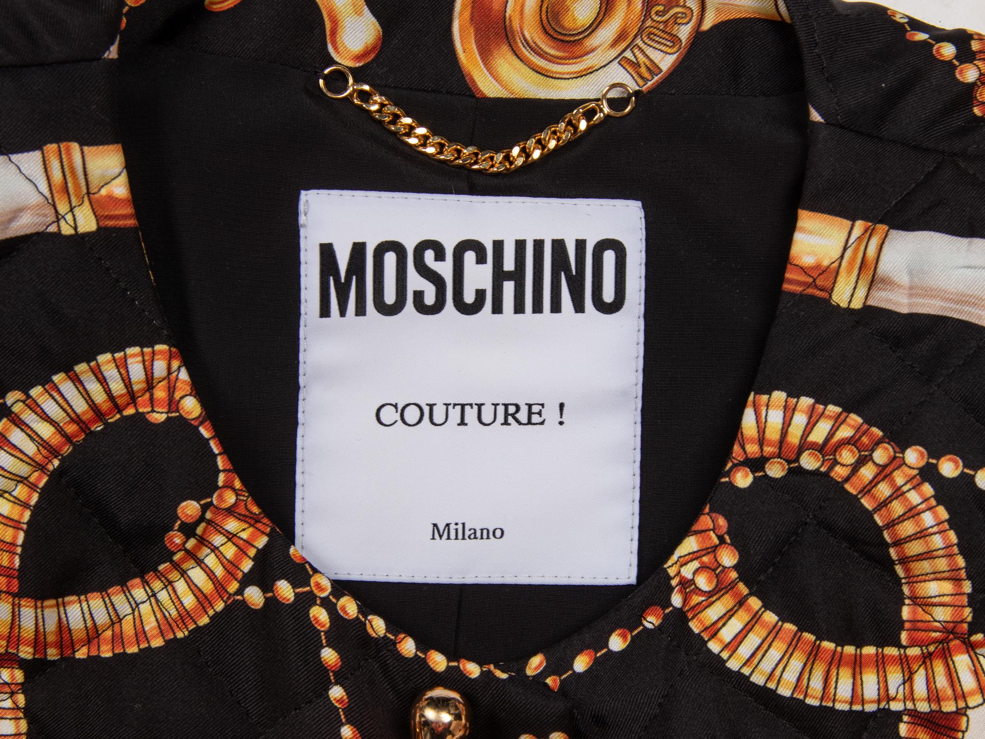 MOSCHINO, QUILTED & PRINTED SILK JACKET
