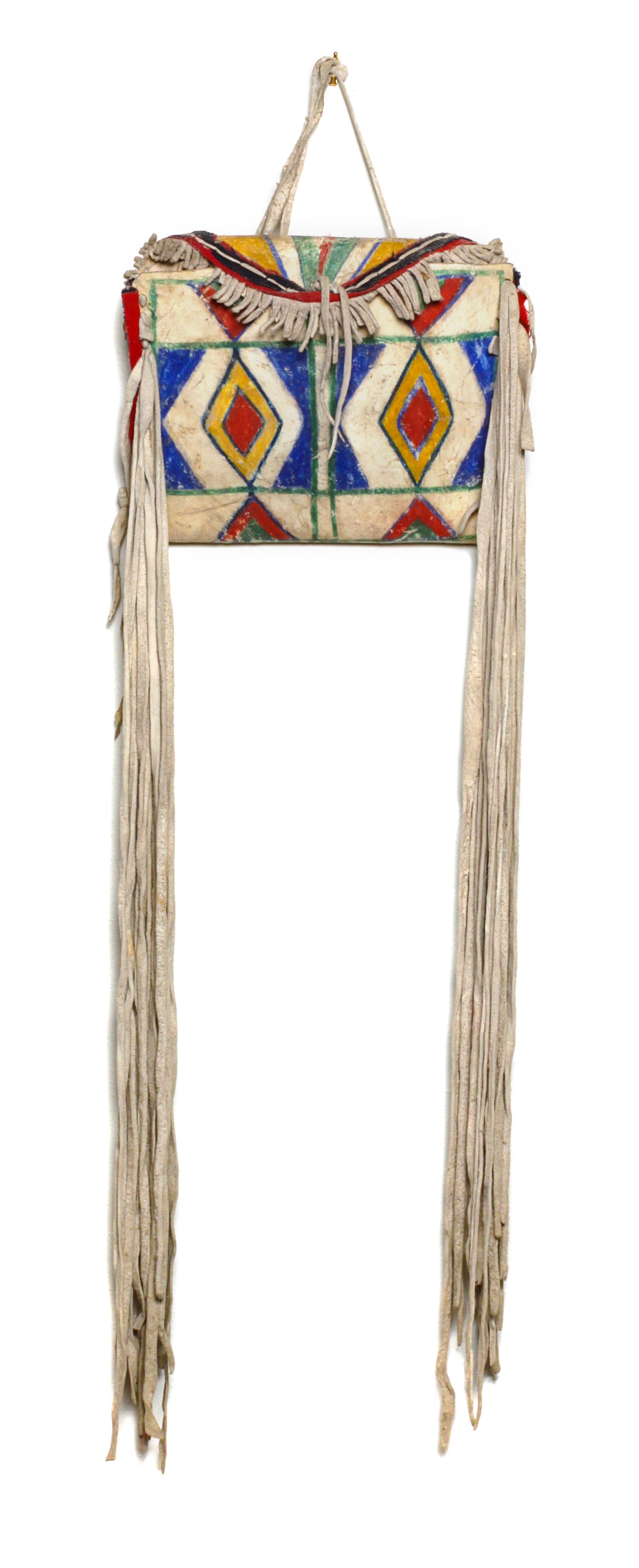 Pair of Nez Perce Medicine Case Parfleche Width 12 x length (with fringe) 36 inches — Late 19th/ Early 20th Century