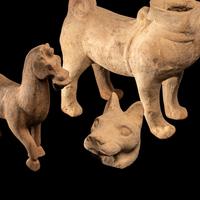 A Chinese Pottery Dog and A Horse
