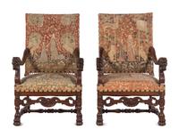 A Renaissance Revival Carved Walnut Parlor Suite