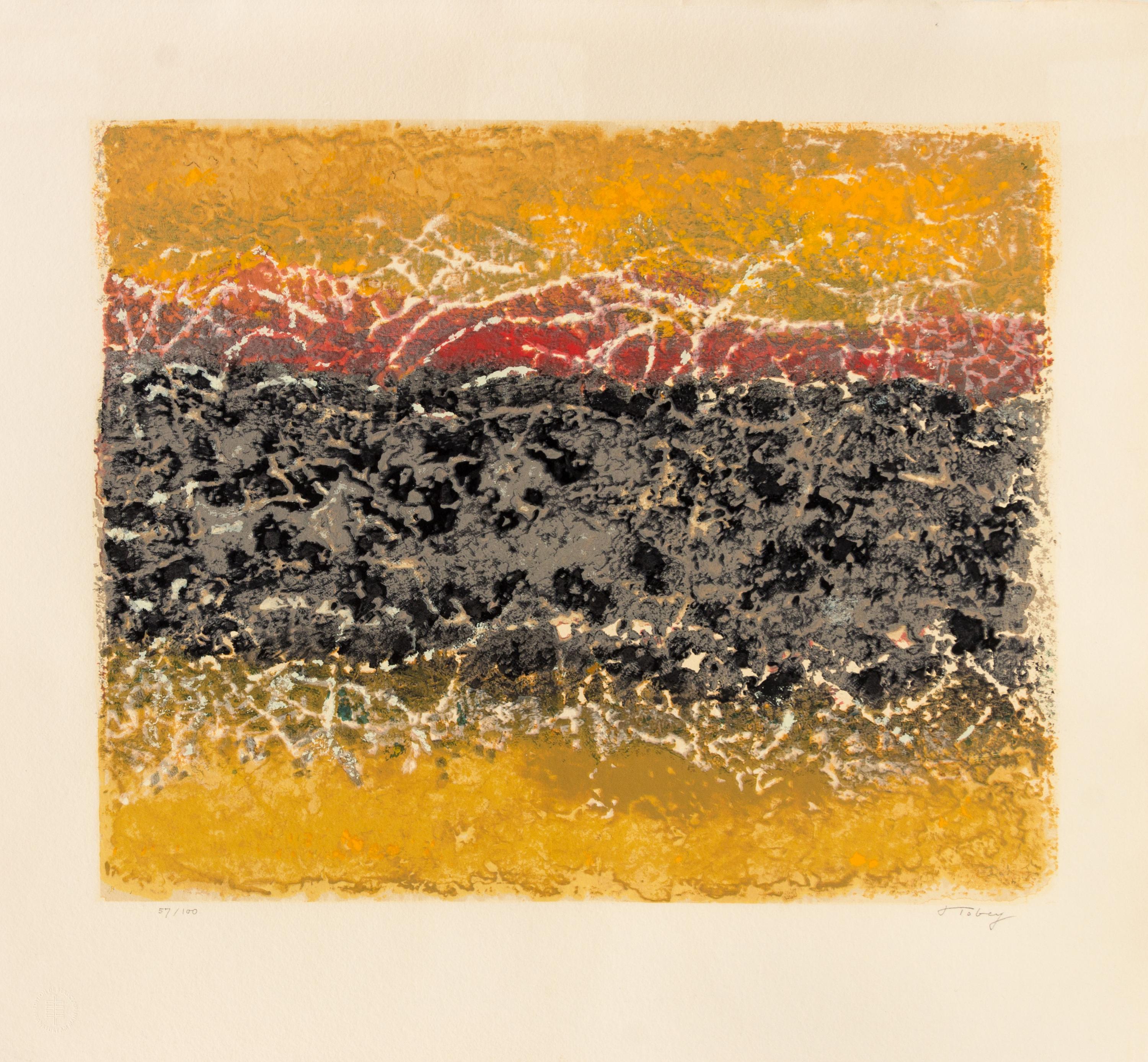 Mark Tobey, (American, 1890-1976), A group of 5 prints: They've Come Back II, 1971 Divertimento, 1971 Glowing Fall, 1975 Liberation, 19