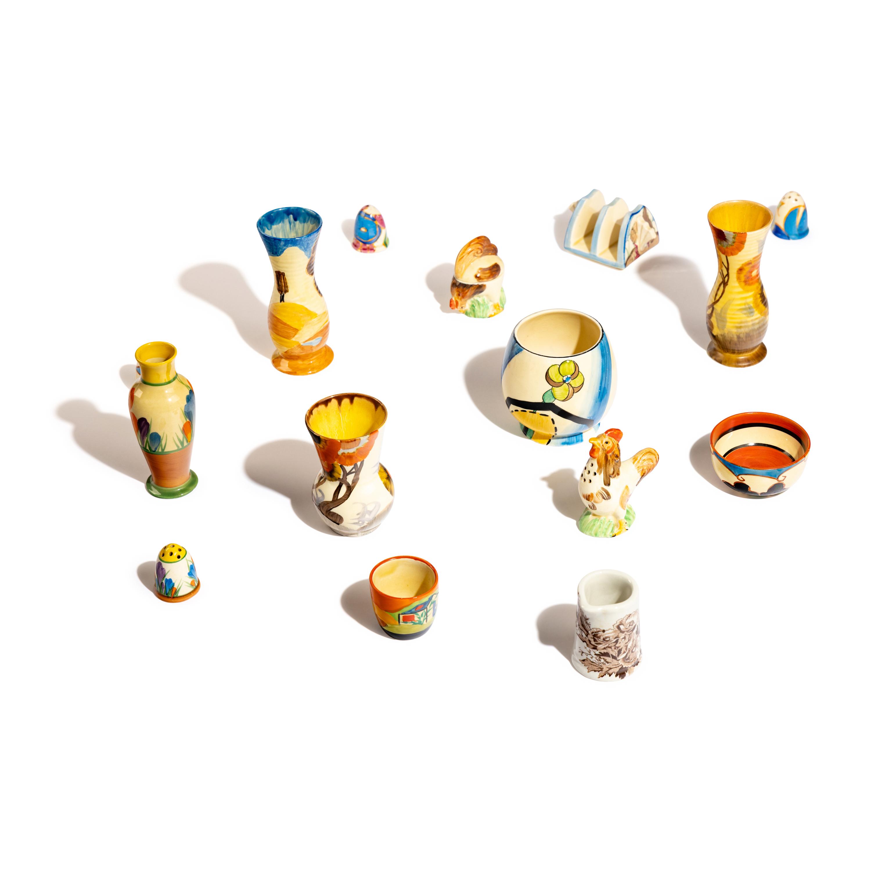 Clarice Cliff (English, 1899–1972) — Group of 29 Small articles