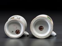 Two Retailer's Porcelain Occupational Shaving Mugs