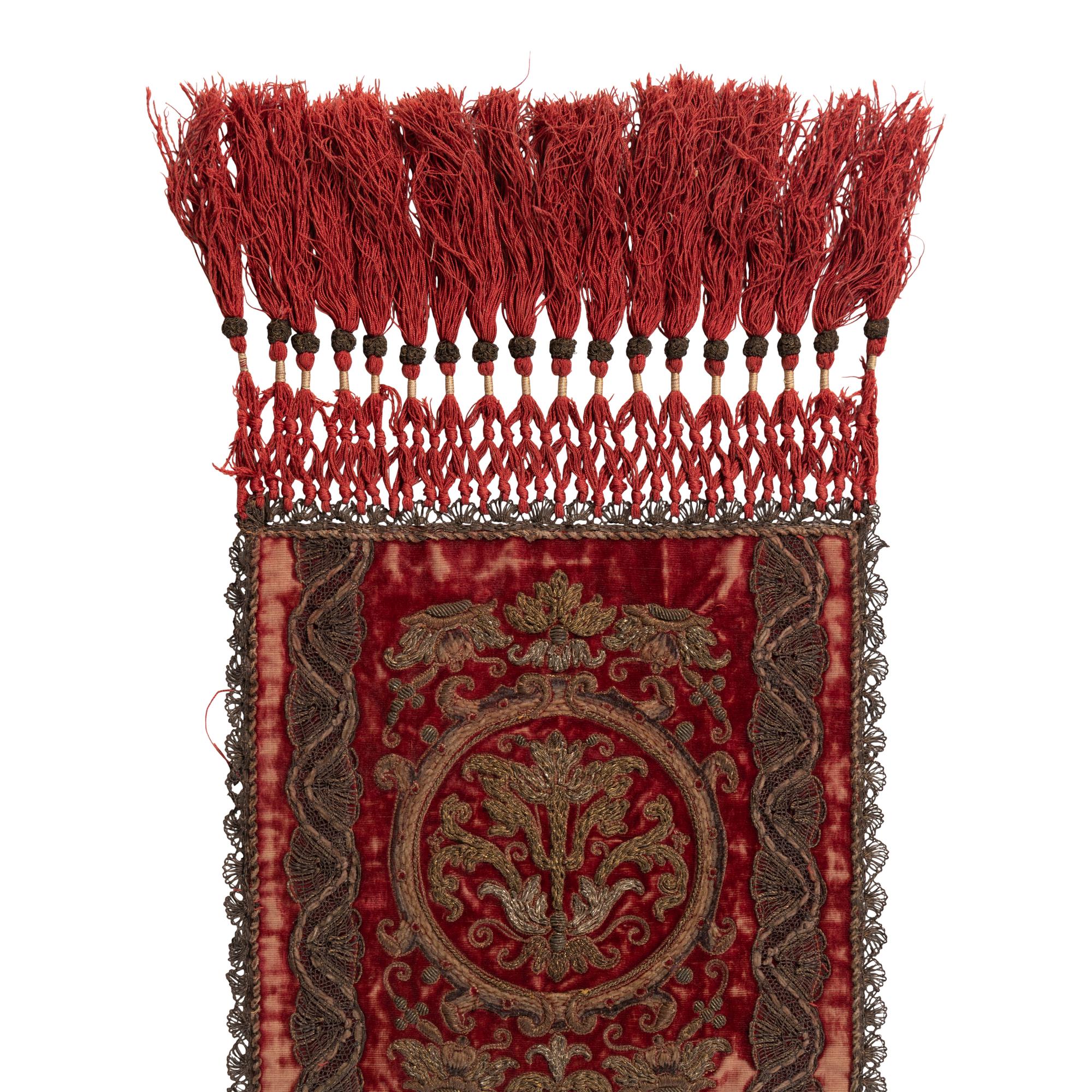 A Silk Velvet, Silver Filé and Chenille Panel, Now Worked as a Runner