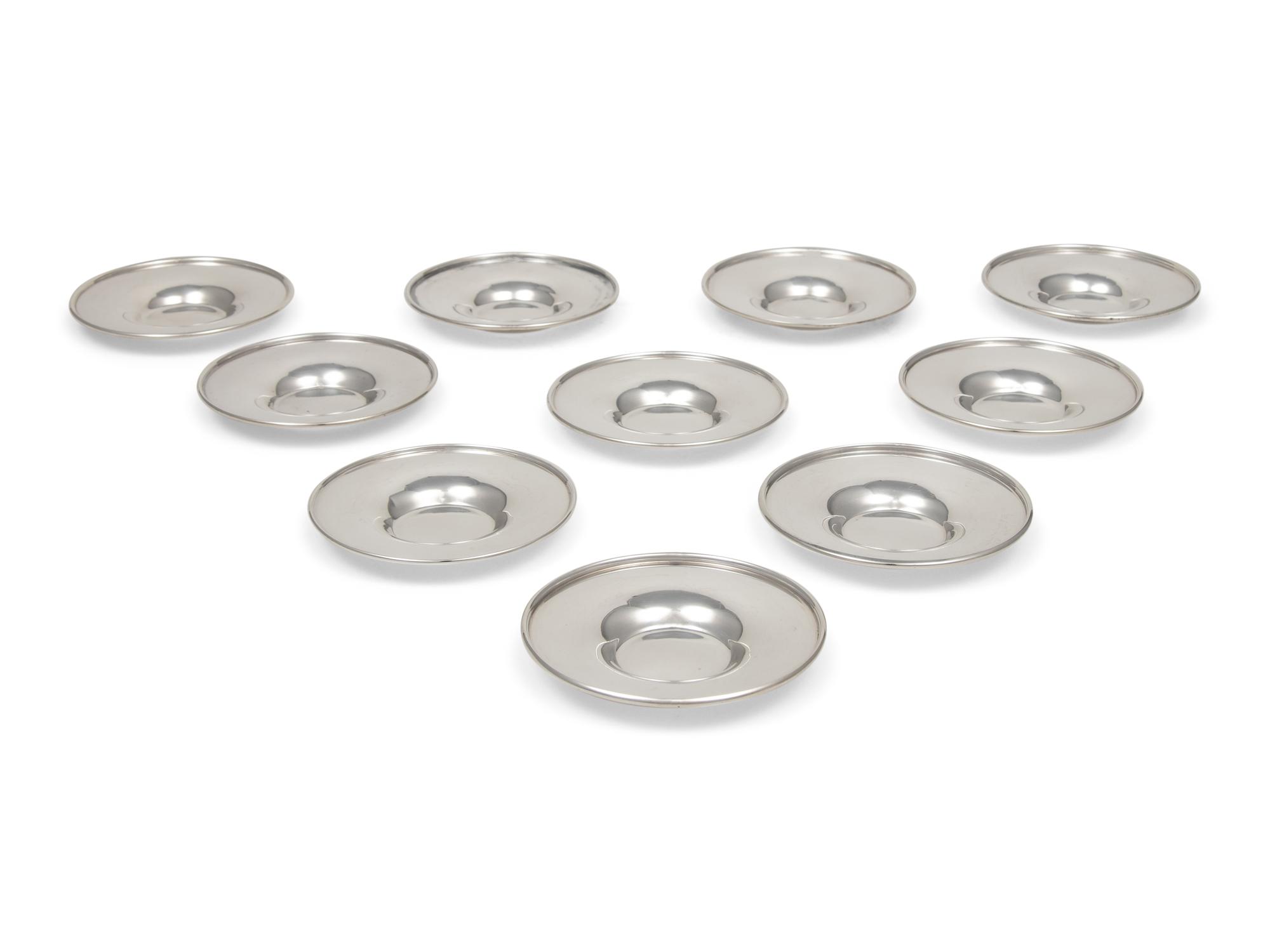A Set of Ten American Silver Underplates