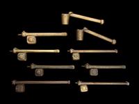 10 Japanese Brass Portable Writing Sets, Yatate