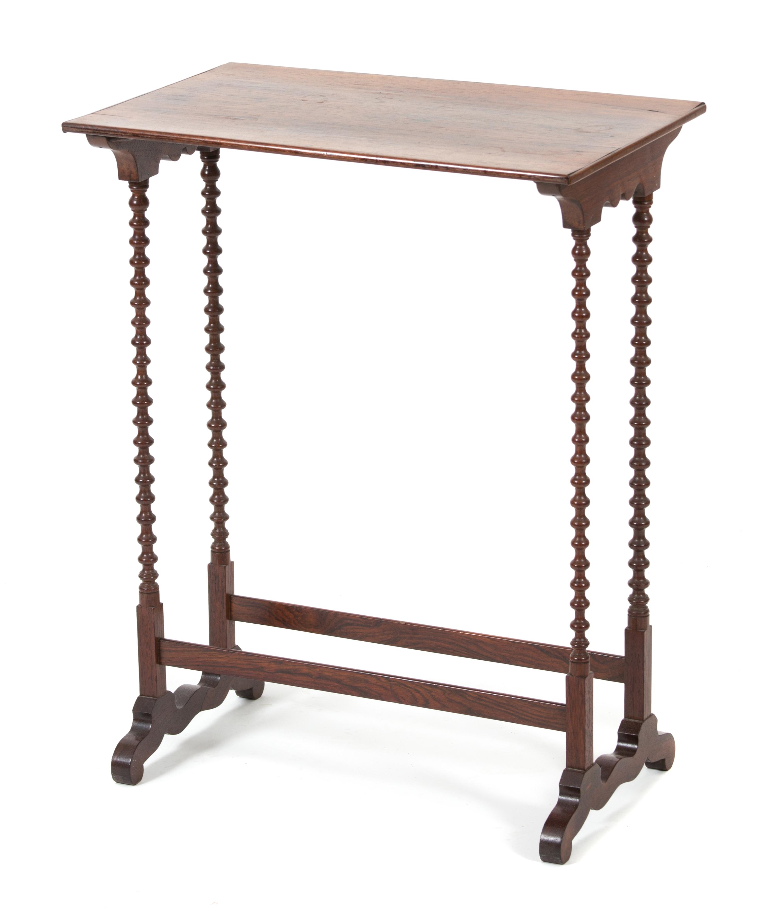 A Regency Style Rosewood Spindle Leg Table Height 28 inches. — 19TH CENTURY