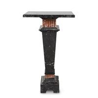A Nero Marquina and Rosso Francia Marble Pedestal