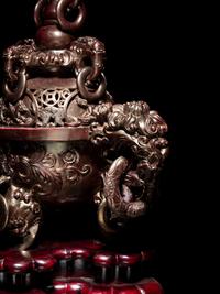 A Chinese Hardstone Tripod Incense Burner