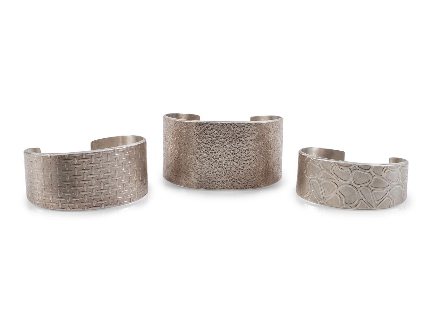 Sterling Silver Textured Cuff Bracelets