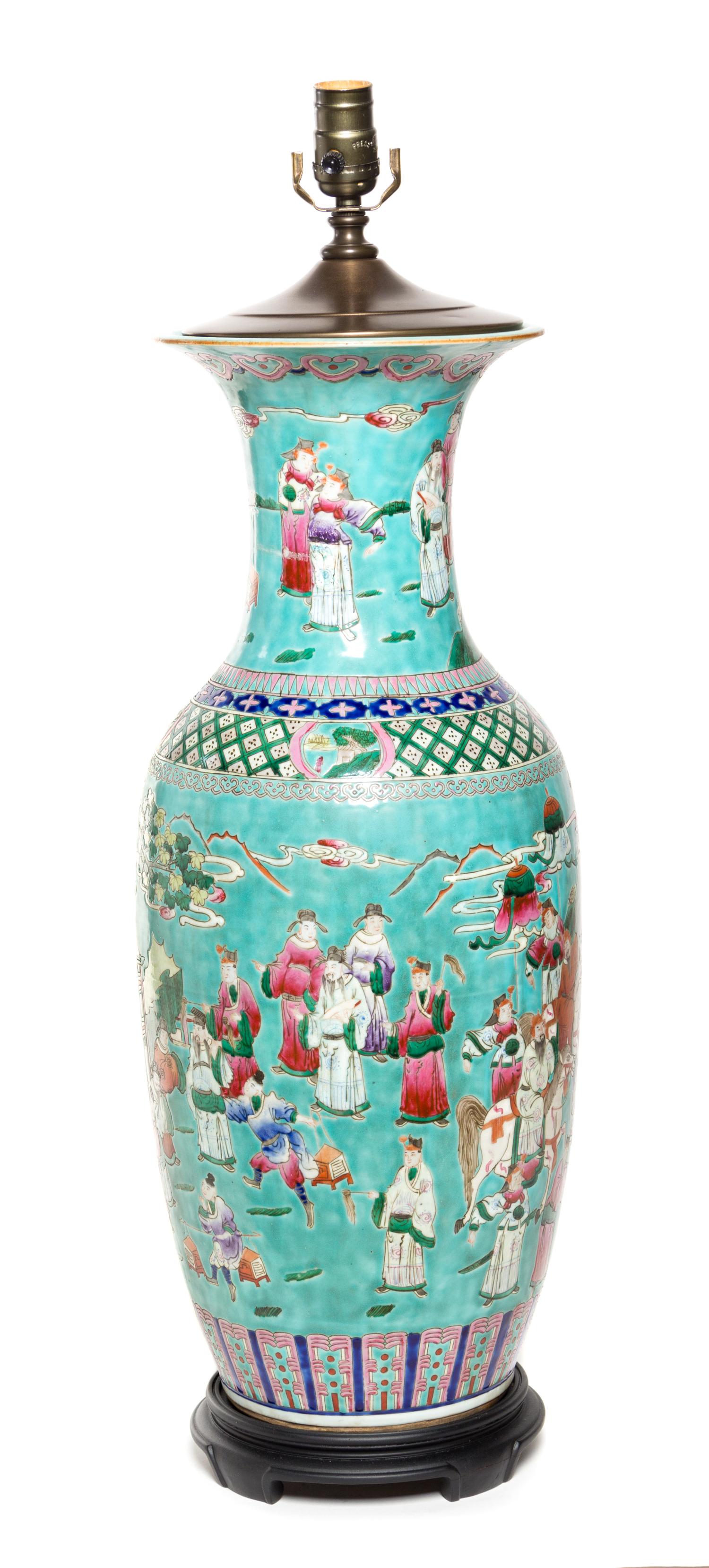 A Chinese Porcelain Vase Height 30 inches.