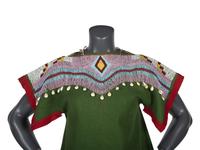 Plateau Girl's Beaded Wool Dress, with Cowrie Shells