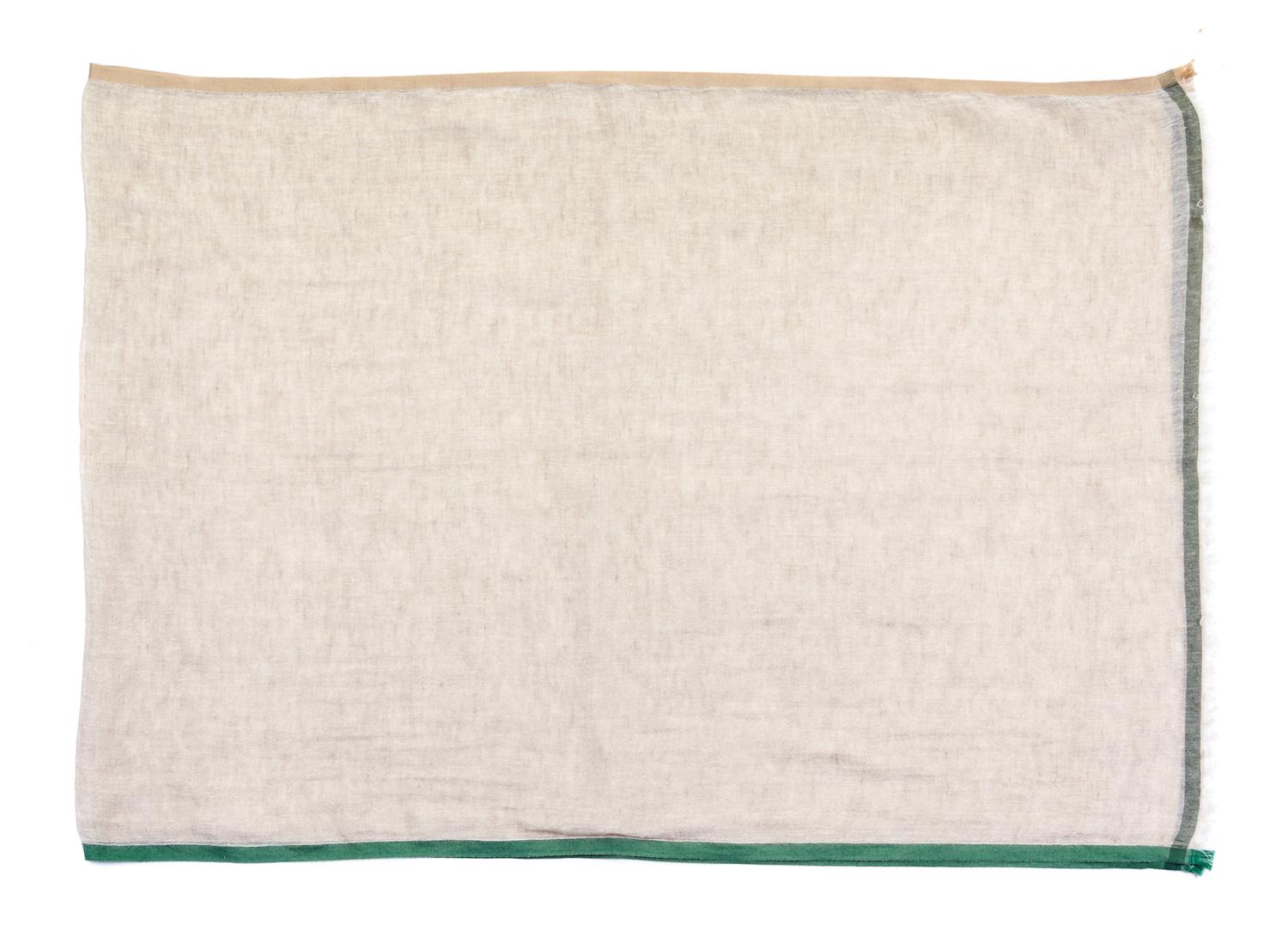A Bruno Cucinelli Natural Linen Scarf, 74" x 30".